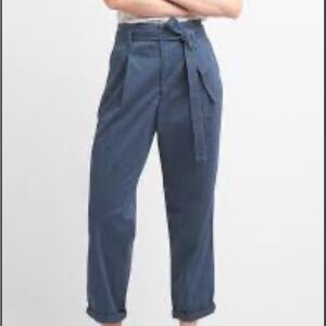 Pleated Tie Belt Girlfriend Chinos